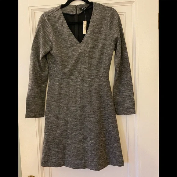 NWT madewell brand dress. Size 8- grey, black and white pattern - Picture 1 of 6